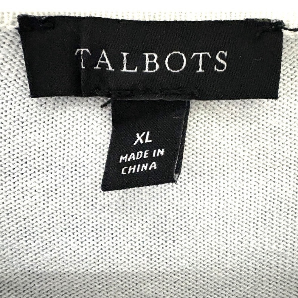 Talbots XL Cardigan Sweater Mediterranean Village Print Measures Like L - Picture 9 of 12
